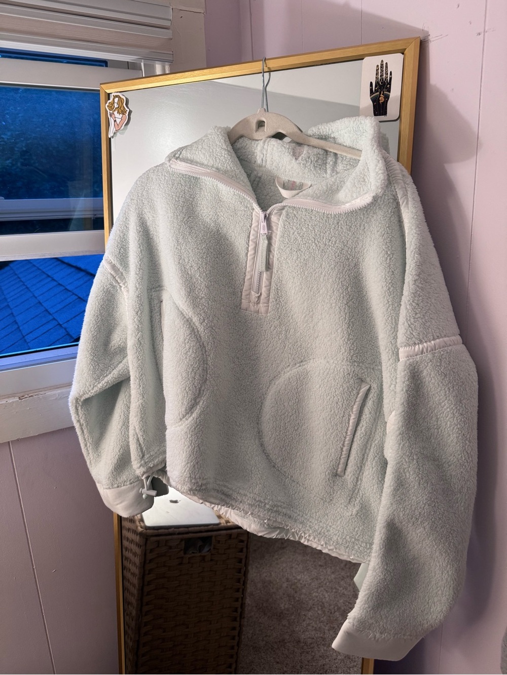 FP Movement by Free People Mint Sherpa Half-Zip Pullover